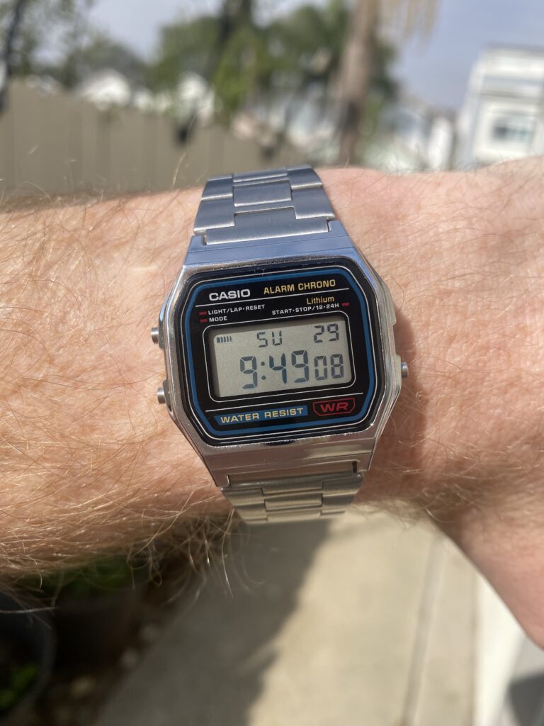 casio 158w in the sunshine